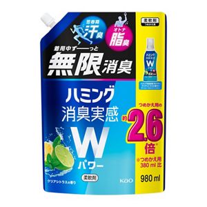 ハミング消臭実感Ｗパワー　クリアシトラスの香り　９８０ｍｌスパウトパウチ