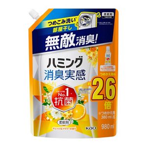 ハミング消臭実感　オレンジ＆フラワーの香り　つめかえ用　９８０MＬ