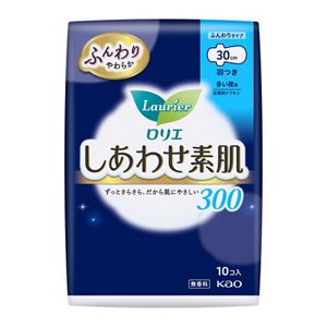 ロリエ　しあわせ素肌　多い夜用３０ｃｍ　羽つき　１０個