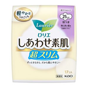 ロリエ　しあわせ素肌　超スリム　特に多い昼用２５ｃｍ　羽つき　１７個