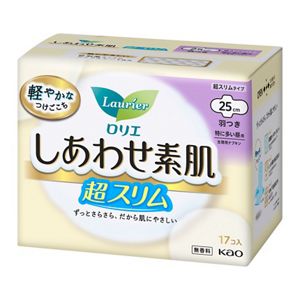 ロリエ　しあわせ素肌　超スリム　特に多い昼用２５ｃｍ　羽つき　１７個