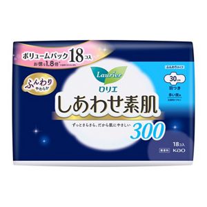 ロリエ　しあわせ素肌　ボリュームパック　多い夜用３０ｃｍ　羽つき　１８個