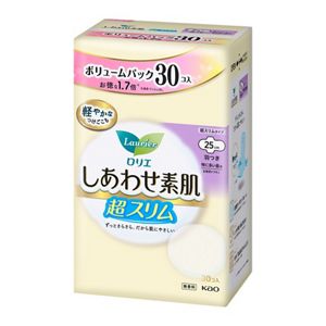 ロリエ　しあわせ素肌　ボリュームパック　超スリム　特に多い昼用２５ｃｍ　羽つき　３０個