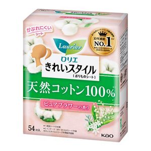 ロリエ　きれいスタイル　天然コットン１００％　ピュアフラワーの香り　５４コ入