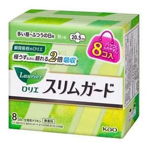 ロリエ　スリムガード　多い昼～ふつうの日用羽つきミニパック８コ入