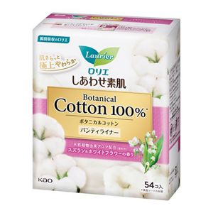 ロリエ　しあわせ素肌パンティライナー　Ｂｏｔａｎｉｃａｌ　Ｃｏｔｔｏｎ１００％　スズラン＆ホワイトフラワーの香り　５４コ入