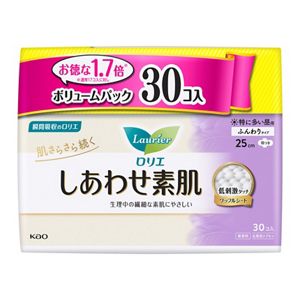 ロリエ　しあわせ素肌　ボリュームパック　特に多い昼用２５ｃｍ　羽つき　３０個