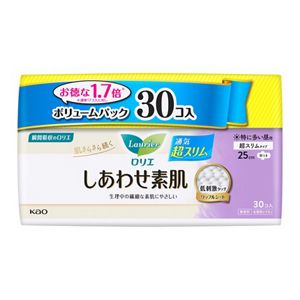 ロリエ　しあわせ素肌　ボリュームパック　超スリム　特に多い昼用２５ｃｍ　羽つき　３０個