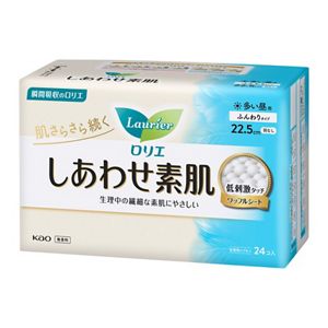 ロリエ　しあわせ素肌 多い昼用２２．５ｃｍ　羽なし　２４個