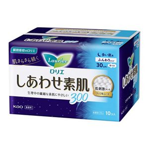 ロリエ　しあわせ素肌　多い夜用３０ｃｍ　羽つき　１０個