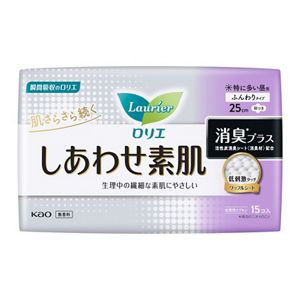 ロリエ　しあわせ素肌　消臭プラス　特に多い昼用２５ｃｍ　羽つき　１５個