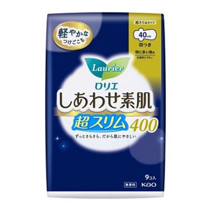 ロリエ　しあわせ素肌　超スリム　特に多い夜用４０ｃｍ　羽つき　９個