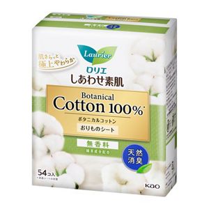 ロリエ　しあわせ素肌パンティライナー　Ｂｏｔａｎｉｃａｌ　Ｃｏｔｔｏｎ１００％　天然消臭（無香料）　５４コ入