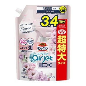 バスマジックリン　エアジェット　除菌ＥＸ　フラワーシャワーの香り　つめかえ用　１１００ｍｌ