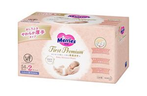 メリーズ ファーストプレミアムおしりふき やわらか厚手タイプ ［54枚入り×2コパック］