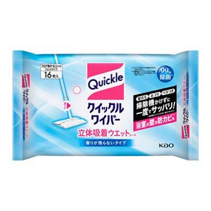 クイックルワイパー　立体吸着ウエットシート　香りが残らないタイプ　１６枚入