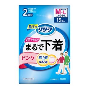 リリーフ　パンツタイプ　まるで下着　２回分　ピンク　Ｍ１５枚