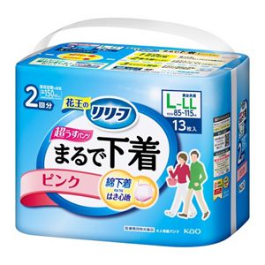 リリーフ　パンツタイプ　まるで下着　２回分　ピンク　Ｌ１３枚