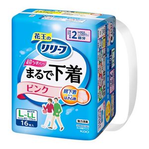 リリーフ　パンツタイプ　まるで下着　２回分　ピンク　Ｌ１６枚